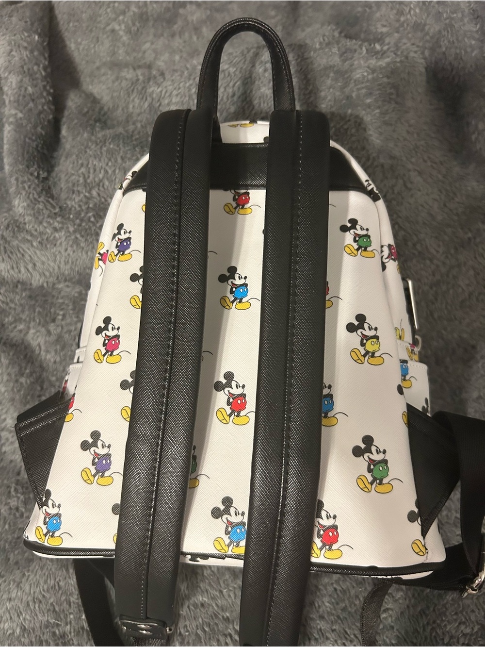 Loungefly Disney Parks White Mickey Mouse Multi-Color Print Backpack - Picture 2 of 7